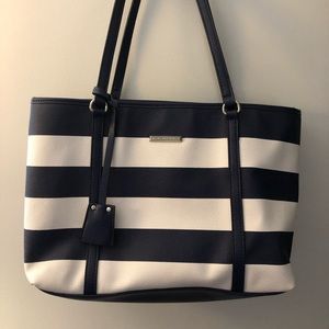 Dana Buchman Navy and white handbag purse tote